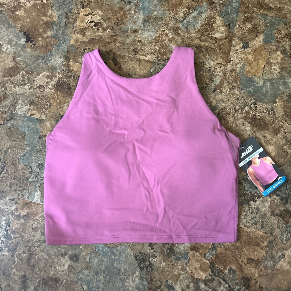 Avia Wirefree Crop Sports Bra Women's Size Small (A-C) Pink Moisture Wicking